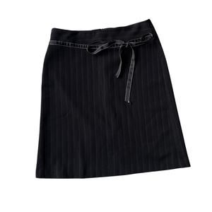 y2k vintage 00s black pinstripe midi skirt